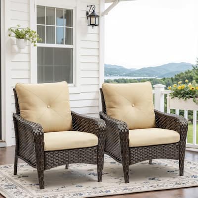 2 Pieces Patio Wicker Chairs Set