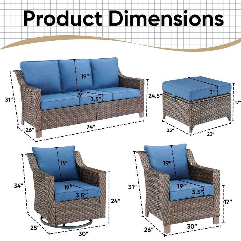 Outside Patio Sofa Chair with Cushions