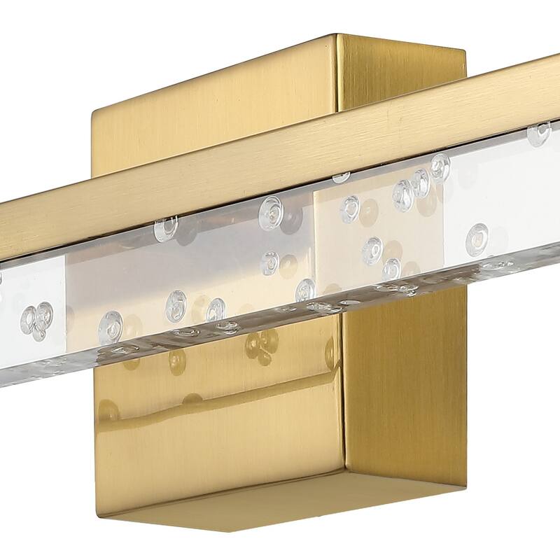 Baxter 22" 1-Light Modern Contemporary 360-Degree Rotatable Iron/Seeded Acrylic Integrated LED Vanity Light, by JONATHAN Y