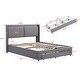 preview thumbnail 16 of 16, Modern Queen Size Upholstered Hydraulic Platform Bed with 2 Drawers - Large Storage Space, Metal Construction