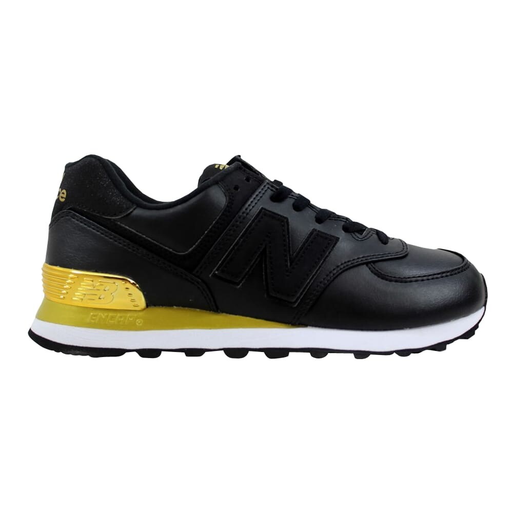 new balance 574 womens black and gold