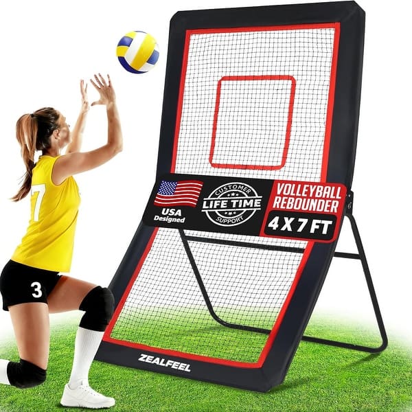 slide 2 of 11, Zealfeel Lacrosse Rebounder 5-Angle Adjustable Practice Net with Target Strip and Carry Bag 4 x 7 ft
