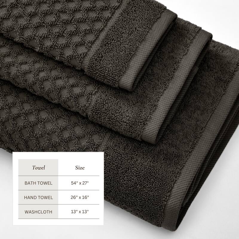 Linery & Co. Cotton Diamond Waffle Texture Bath Towels