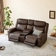 preview thumbnail 9 of 22, Hadlee Genuine leather Reclining Sofa with Multi-Function Console