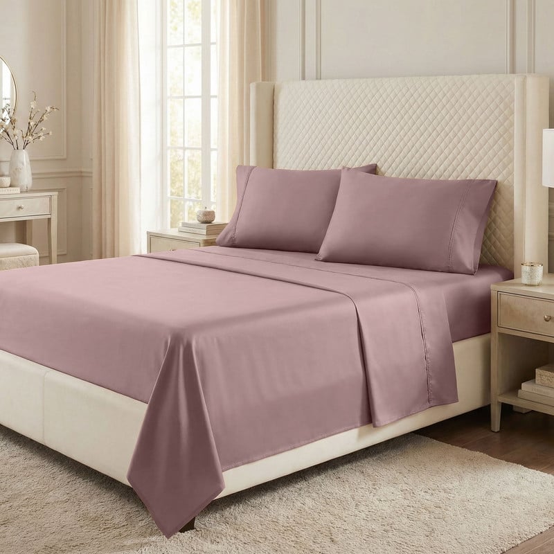 Superior Egyptian Cotton 530 TC Sheet Set Sateen Weave, Deep Pocket, Ultra‑Soft & Breathable Bedding