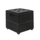 preview thumbnail 41 of 58, Adeco Fabric Square Storage Ottoman with Tray