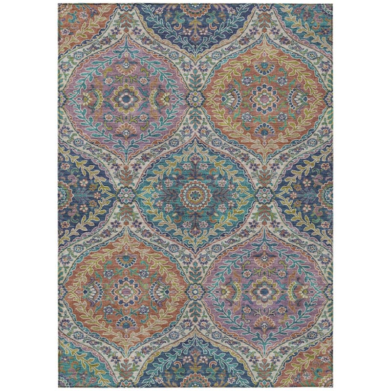 HomeRoots Floral Traditional Rectangle Outdoor Rug