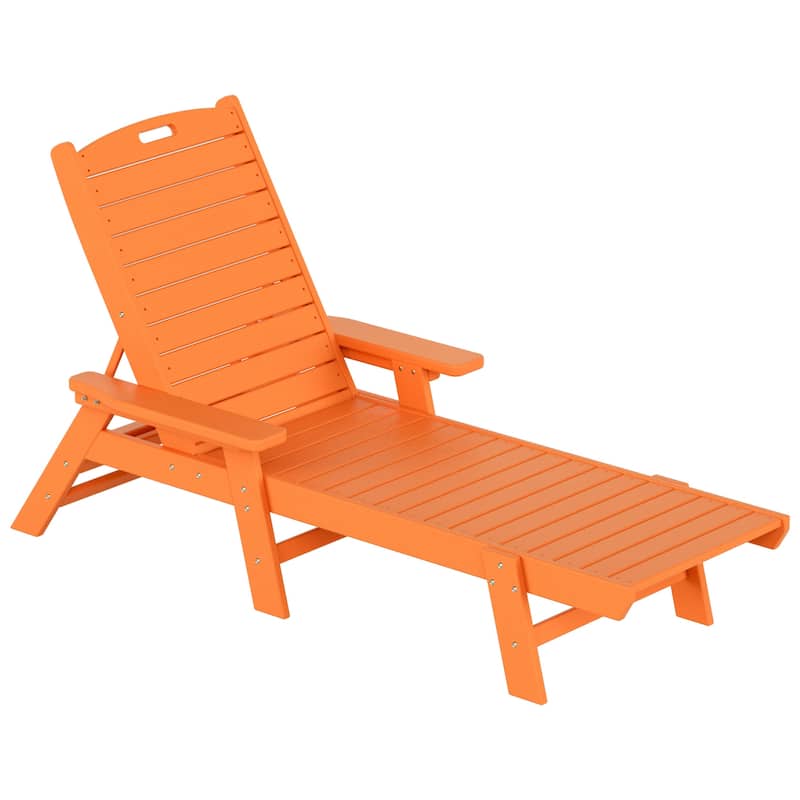 Laguna Hdpe All Weather Outdoor Patio Pool Reclining Chaise Lounges With Square Side Table (3-Piece Set)