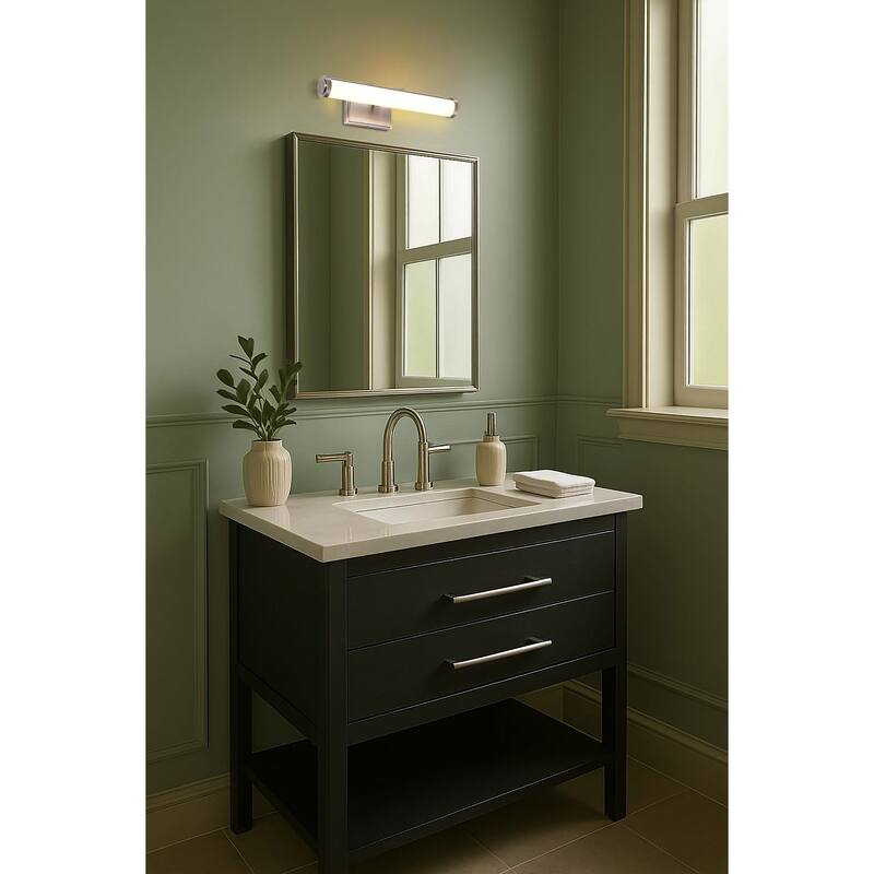 Cora 18 Inch LED Vanity 3 CCT Selectable Brushed Nickel Finish Acrylic Lens - Brushed Nickel