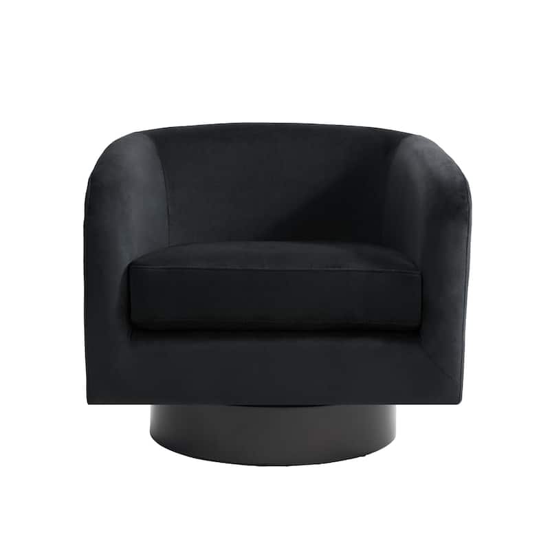 360-Degree Swivel Round Barrel Velvet Armchair Accent Chairs
