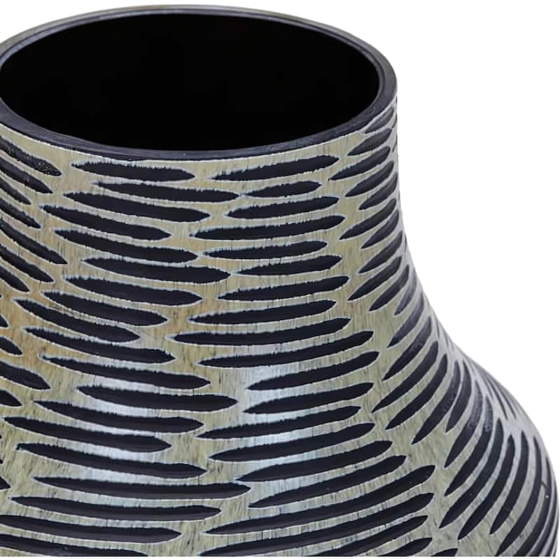 Aria Home Smoky Gray Glass Set of 2 Tulip Shaped Decorative Table Vase