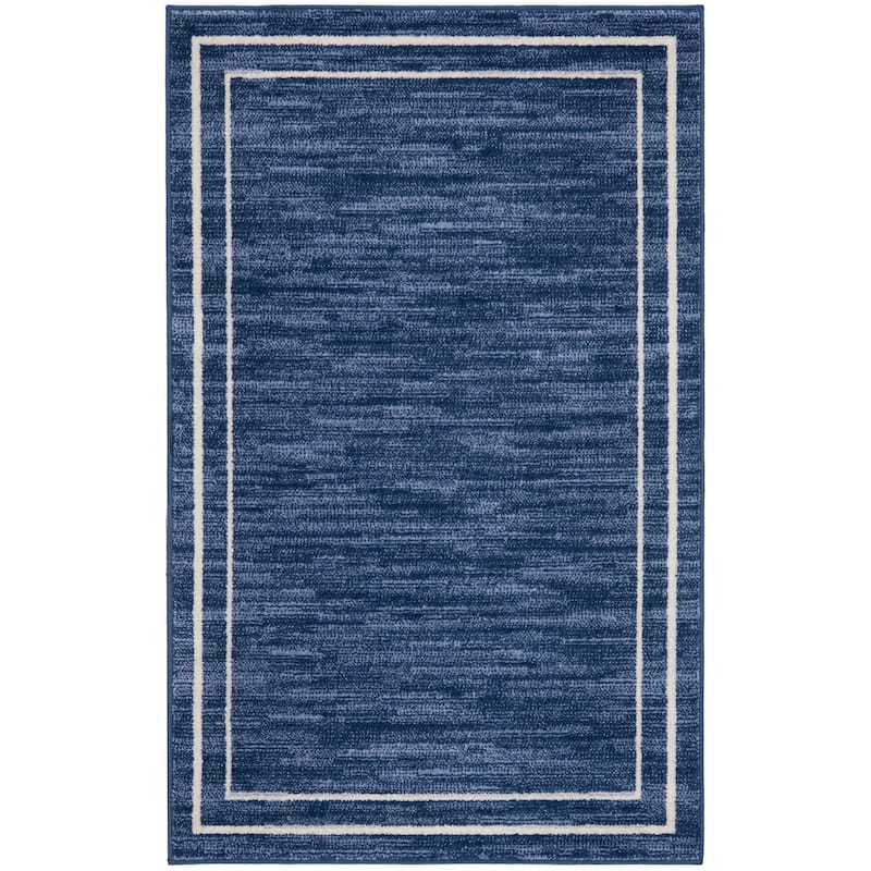 Nourison Sandy Indoor / Outdoor Solid Area Rug - 3' x 5' - Navy/Ivory