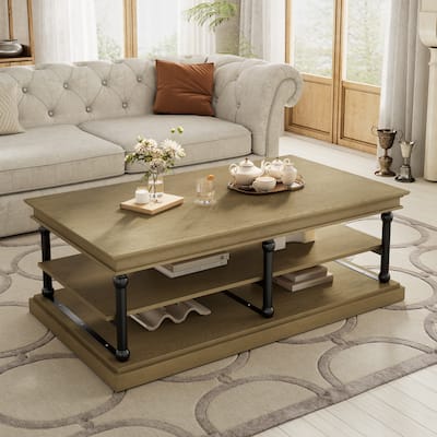 Christopher Knight Home-Thaddeus Rubberwood Coffee Table With Storage
