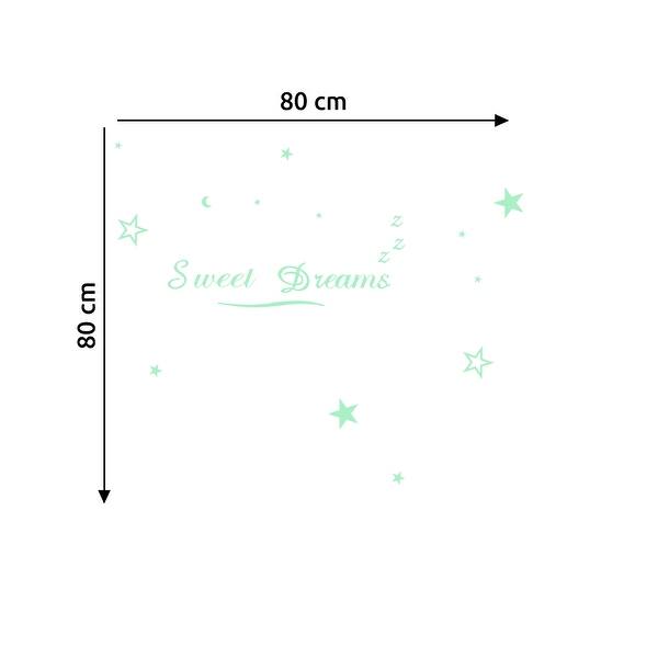 dimension image slide 0 of 2, Walplus Peel and Stick Wall Stickers Glow In The Dark Star Sweet Dream