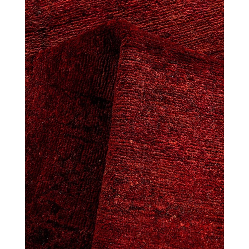Contemporary Overdyed Wool Hand Knotted Runner - 3' 1" x 7' 10"
