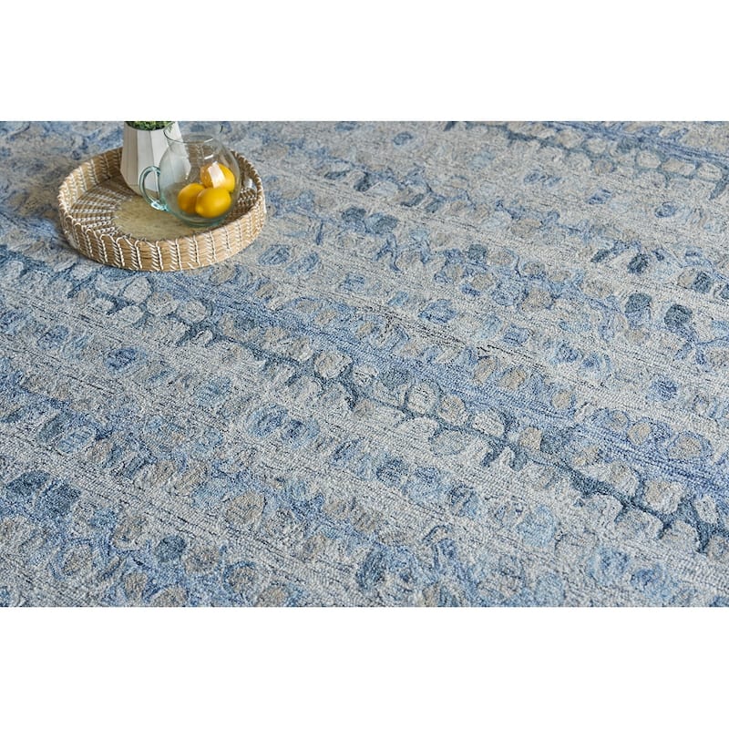 Exquisite Rugs Colorplay Handmade Hand-tufted New Zealand Wool on Canvas Navy Area Rug