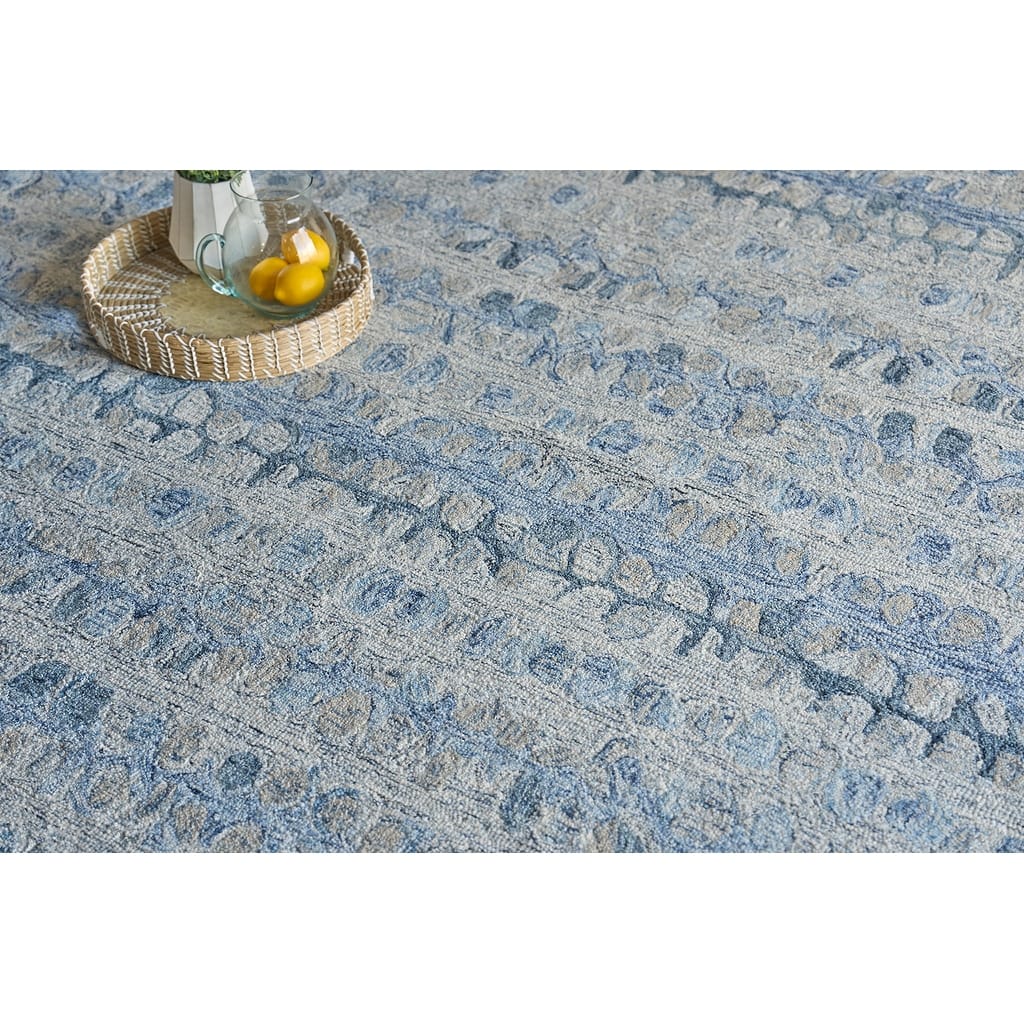 Exquisite Rugs Colorplay Handmade Hand-tufted New Zealand Wool on Canvas Navy Area Rug