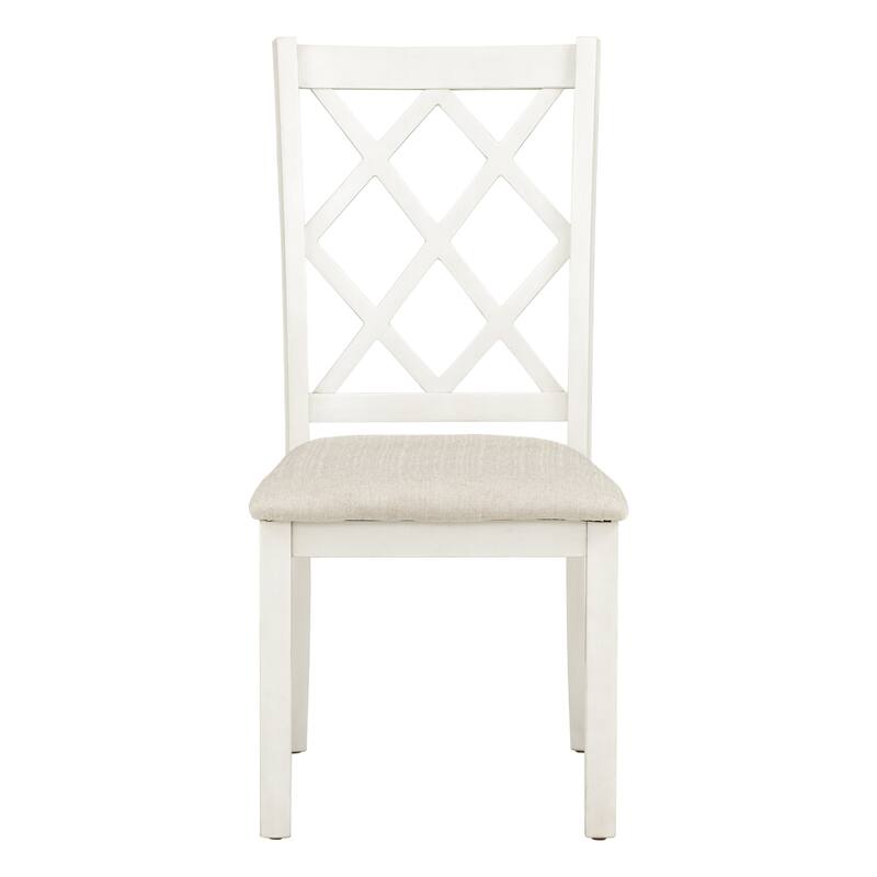 Round Dining Table Set for 4, 42" Mid-Century Table with 4 Chairs, 5-Piece Space-Saving Wood Kitchen & Dining Room Table Set