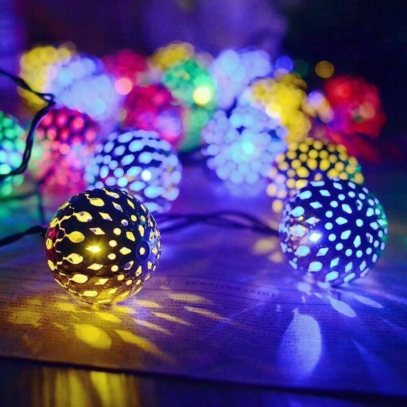 6M 40LED Moroccan Ball Garden Fairy Light String Outdoor Light