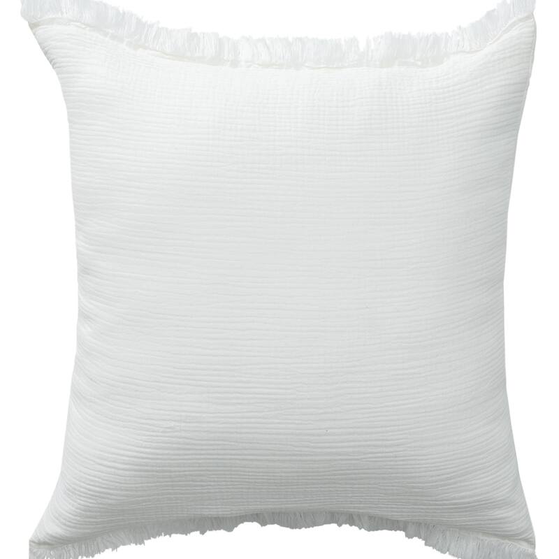 Sevita Solid Turkish Cotton Fringed Throw Pillow