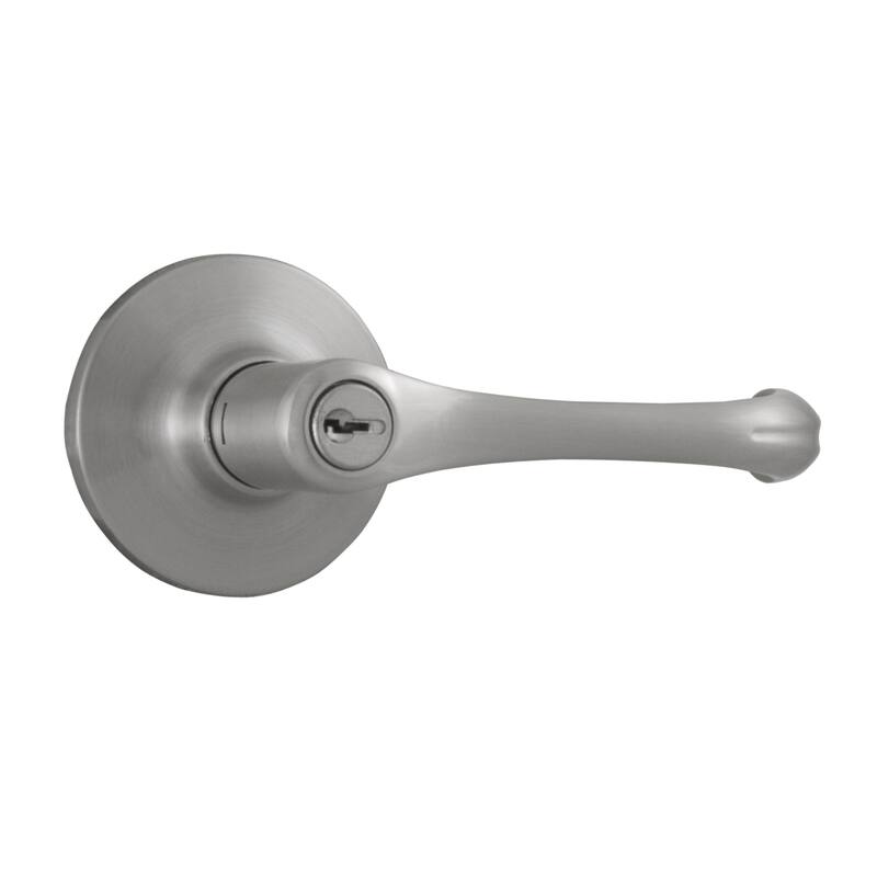 Weslock Somerset Keyed Entry Door Lever Set with Reliant Rose from the - Satin Nickel