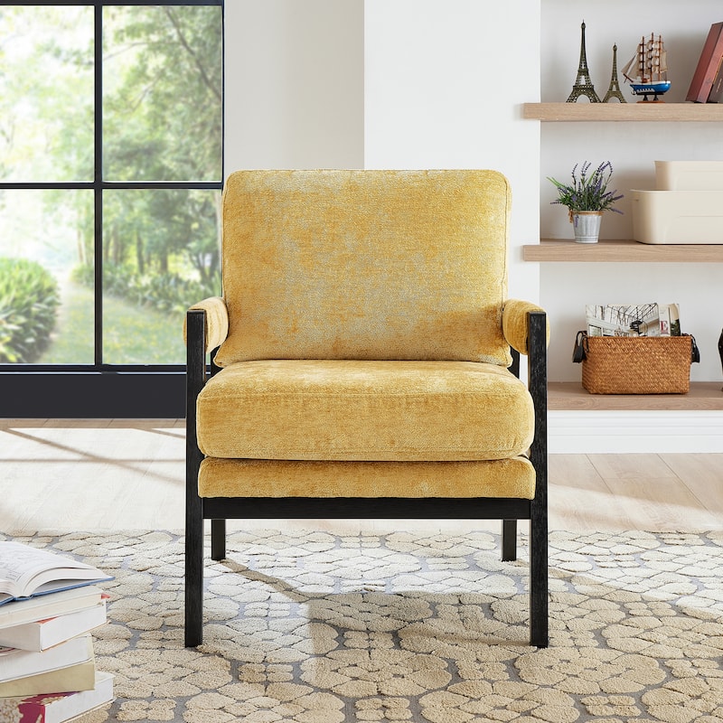 Roundhill Furniture Kelly Mid-Century Modern Chenille Upholstered Accent Armchair