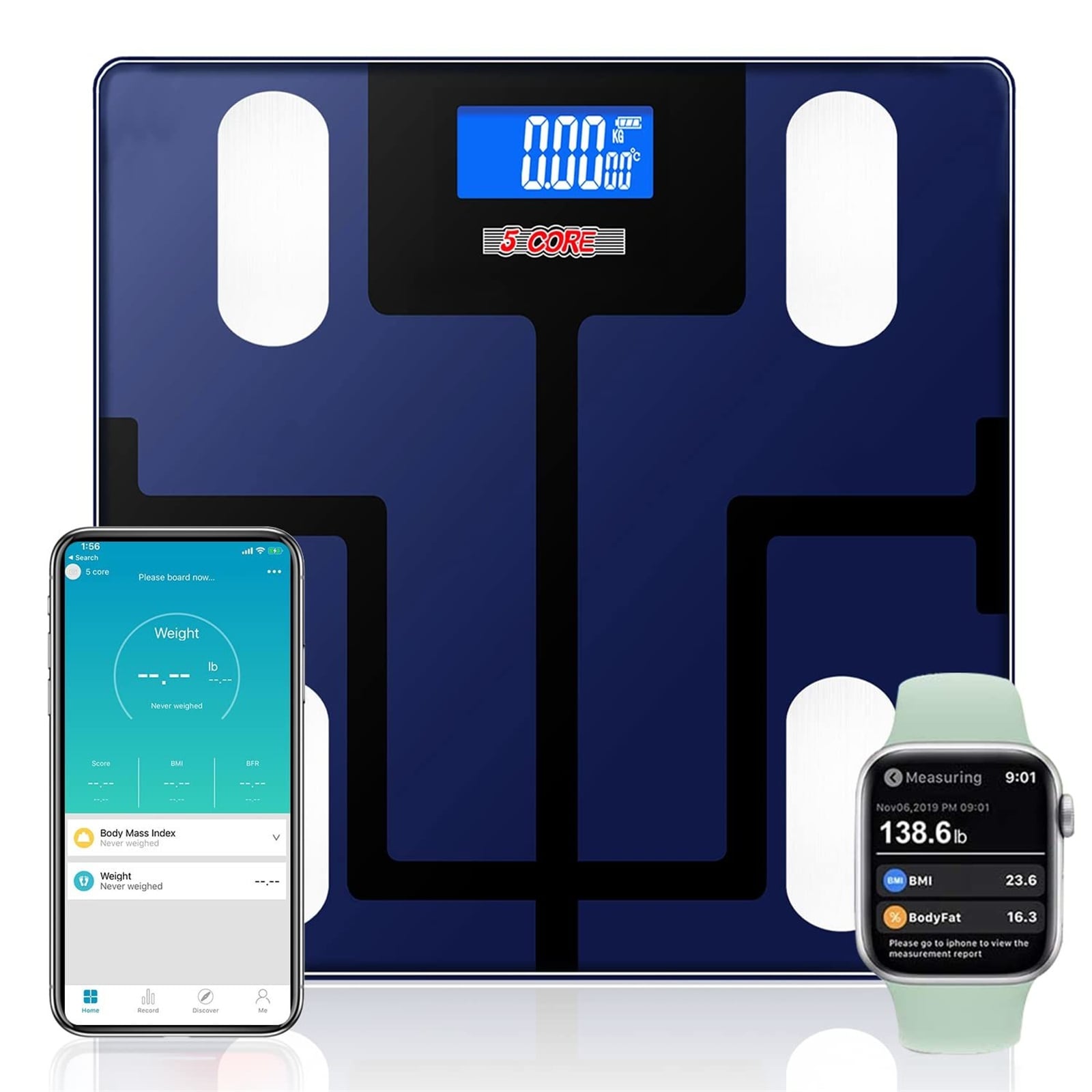 True Integral Bluetooth Body Fat Smart Scale with Smartphone APP, BMI  Digital Scale, Bathroom Wireless Weight Scale, in Black - Bed Bath & Beyond  - 30077323