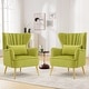 preview thumbnail 8 of 65, HOMYKA Modern Wingback Arm Chair Upholstered Accent Chair Set of 2 Green
