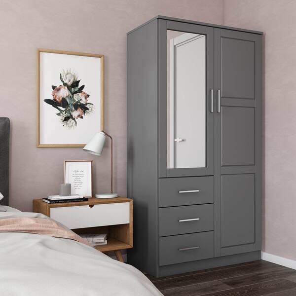 Shop Metro 2 Door Solid Wood Mirror Wardrobe By Palace Imports On Sale Overstock 26433452