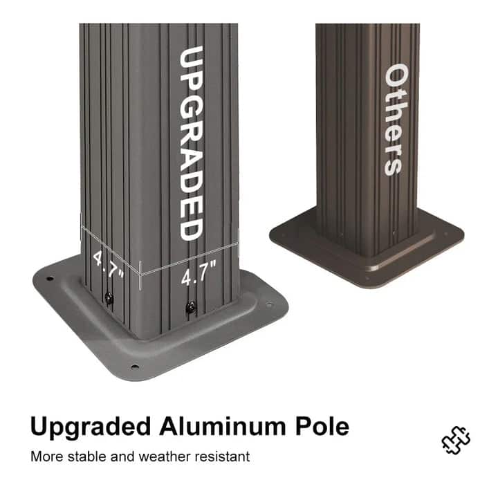 PURPLE LEAF Patio Gazebo for Light Grey Backyard Hardtop Galvanized Steel Frame with Upgrade Curtain