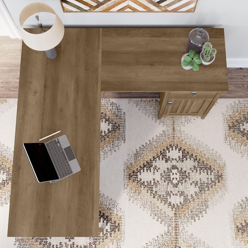 Bush Furniture Salinas 60W L Shaped Desk with Drawers and Storage