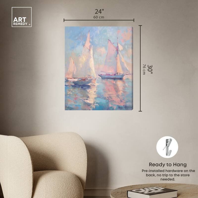 Art Remedy Set Sail Gallery Wrapped Sailing 1 Piece Canvas Wall Art