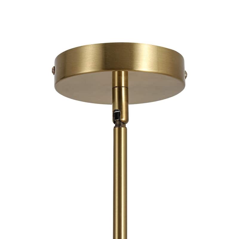 Woven Ivory String 3-Tier Round Lantern Chandelier 19.7in Brass