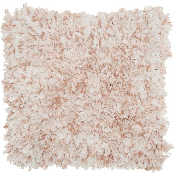 Shaggy Chic Blush And Ivory Throw Pillow Shaggy Chic Blush And Ivory Throw Pillow