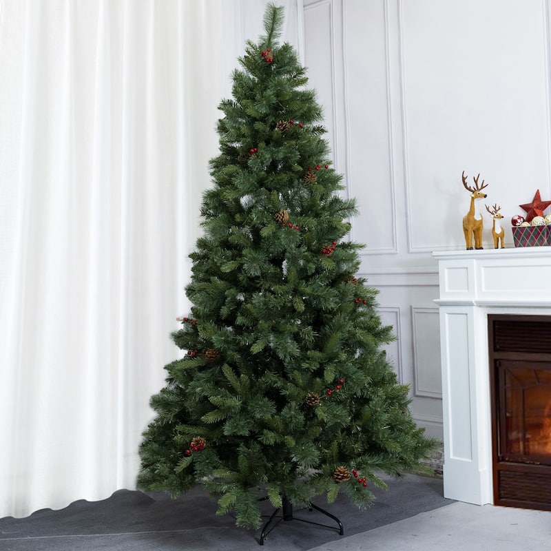 6FT Artificial Lush Christmas Tree with Realistic Foliage for Holiday Decor - Green  - 6 Foot