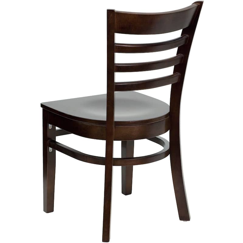 Ladder Back Wooden Restaurant Chair - 17.25"W x 20"D x 33.75"H