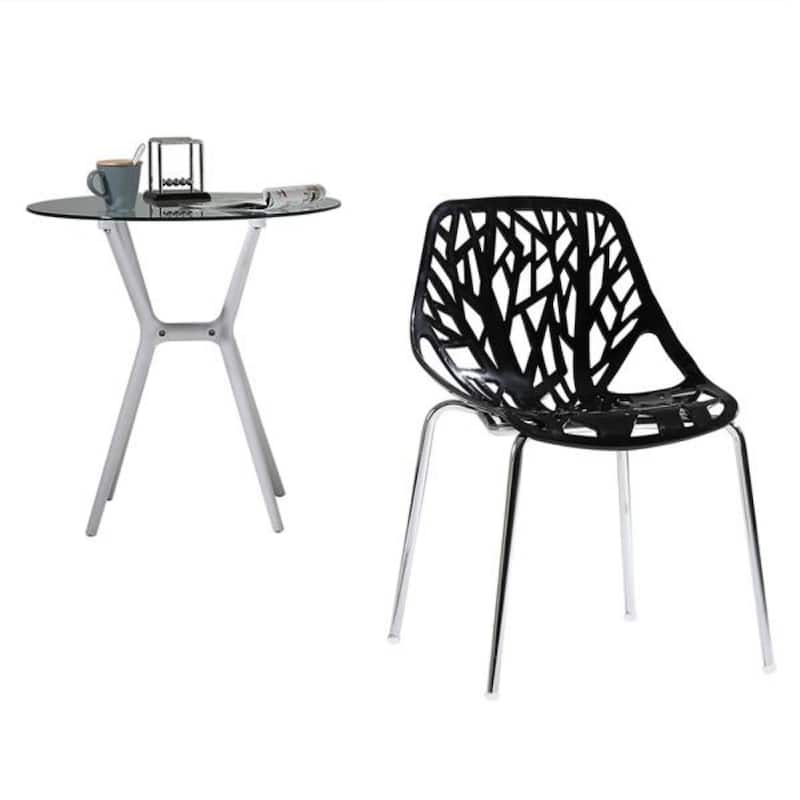 4pcs Birds Nest Style Lounge Chair Black - (21.3 x 21.3 x 33.5)"