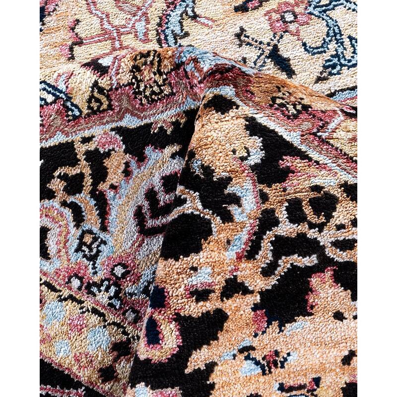 Ikat One-of-a-Kind Hand-Knotted Area Rug, Black - 8' 3" x 10' 1"