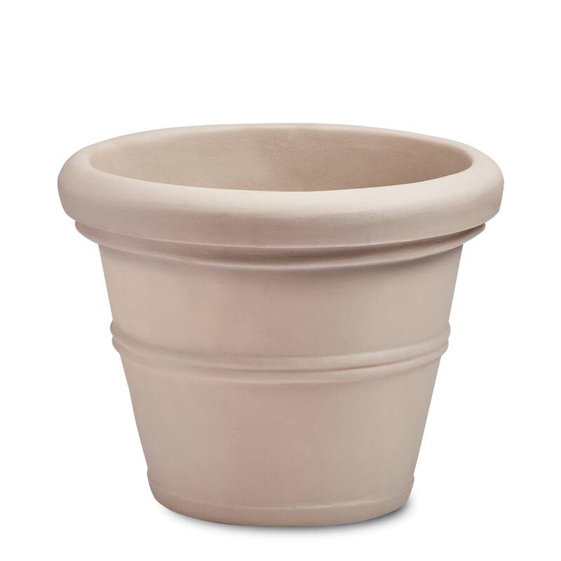 Brunello Classic Round Planter - 12" - Weathered Stone