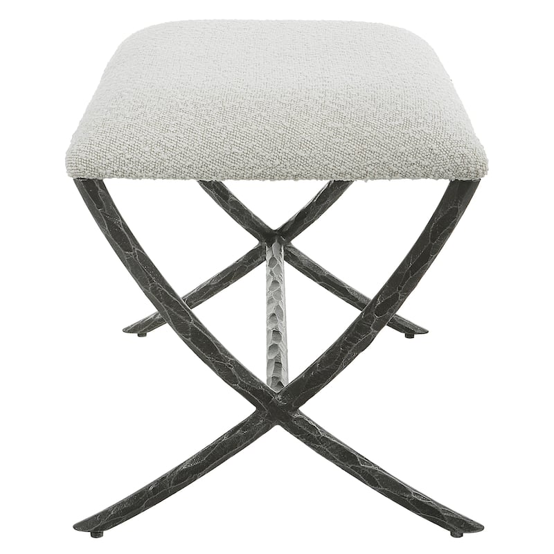 Uttermost Brisby Gray Fabric Small Bench - 24 W X 19 H X 16 D (in)