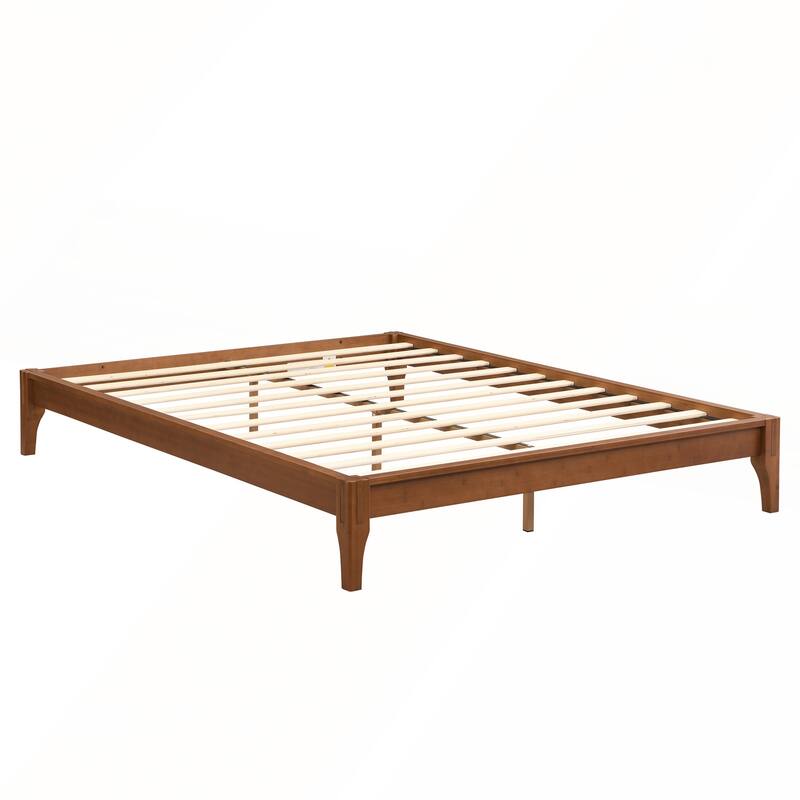 12 Inch Queen Size Solid Dry Bamboo Wood Platform Bed Frame