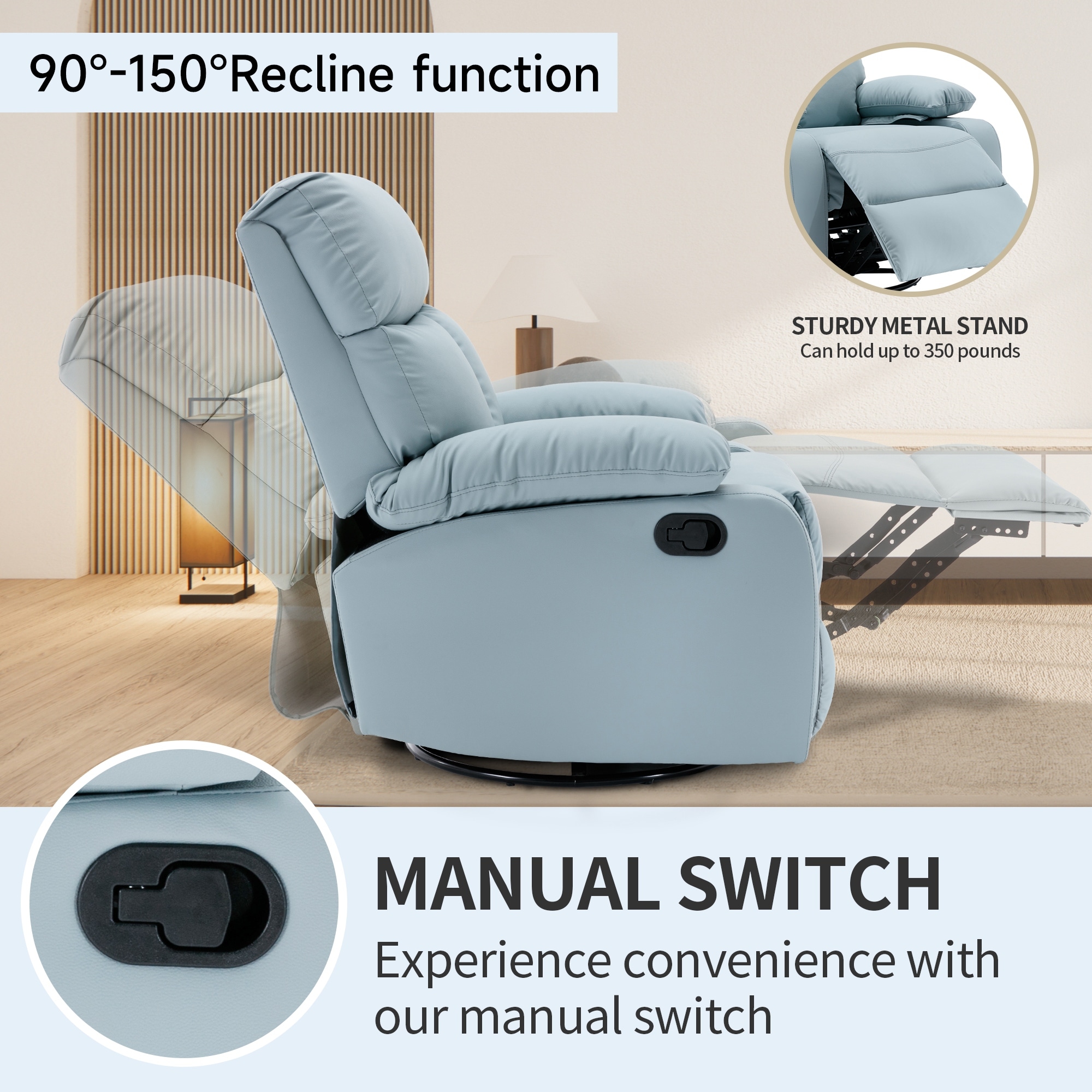 Yingj High Quality Recliner with Thick Armrests Comfortable Cat