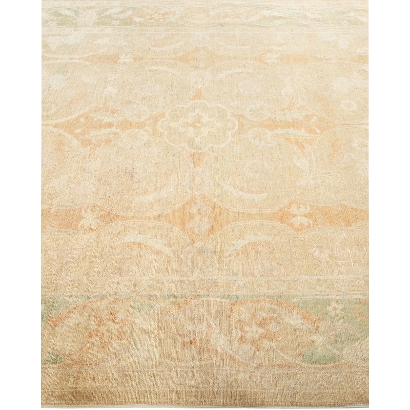 Overton Hand Knotted Wool Vintage Inspired Modern Contemporary Eclectic Ivory Area Rug - 6 x 9
