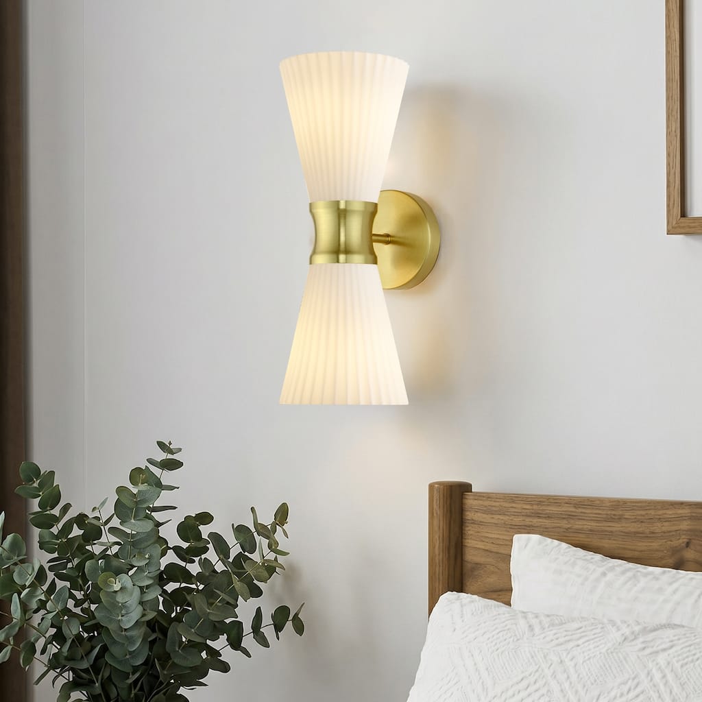 2-Light Flush Mount Wall Sconce,Bathroom Vanity Light - N/A