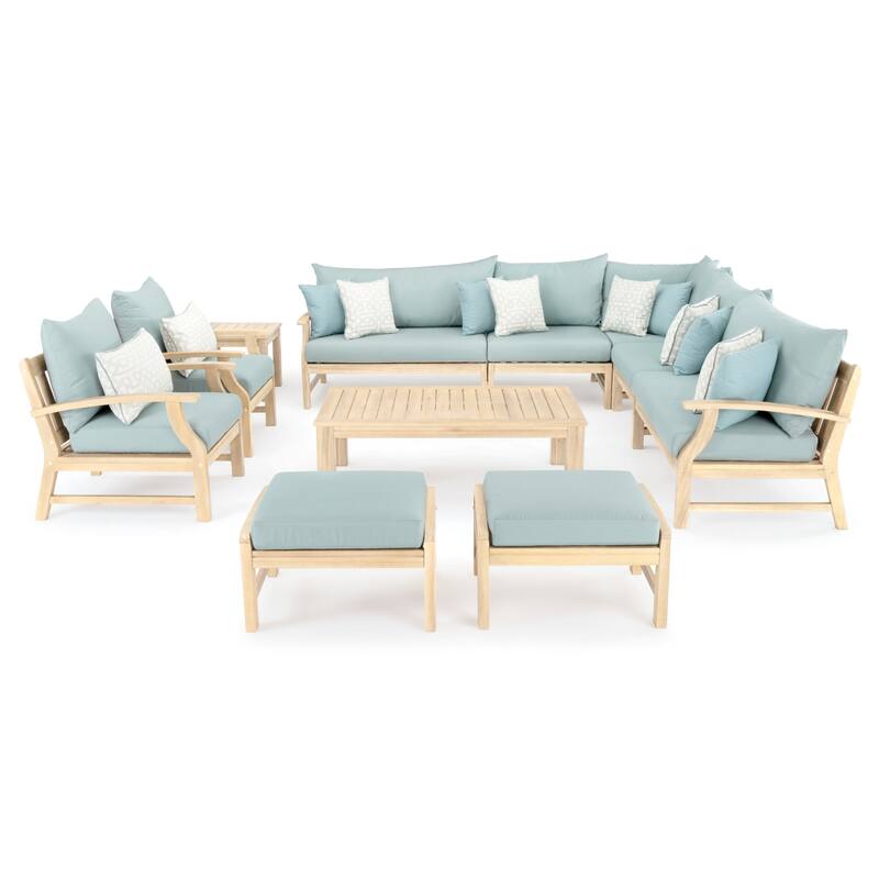 Kooper 11 Piece Sunbrella Outdoor Patio Estate Collection - Spa Blue