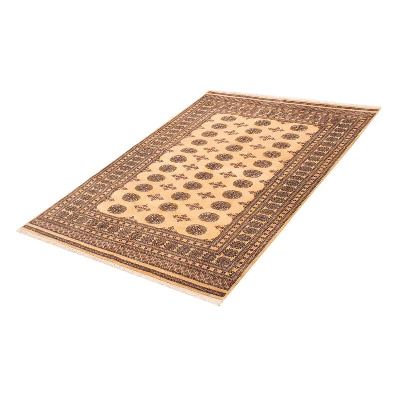 ECARPETGALLERY Hand-knotted Peshawar Bokhara Beige Wool Rug - 5'7 x 8'3