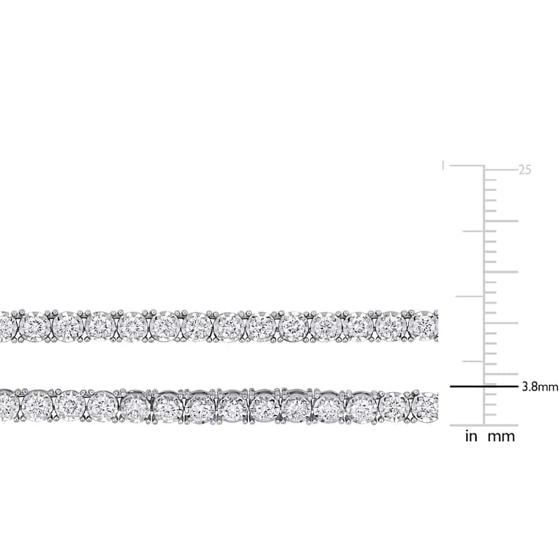 8 7/8ct TW Lab-Grown Diamond Double Strand Necklace in 14k White Gold