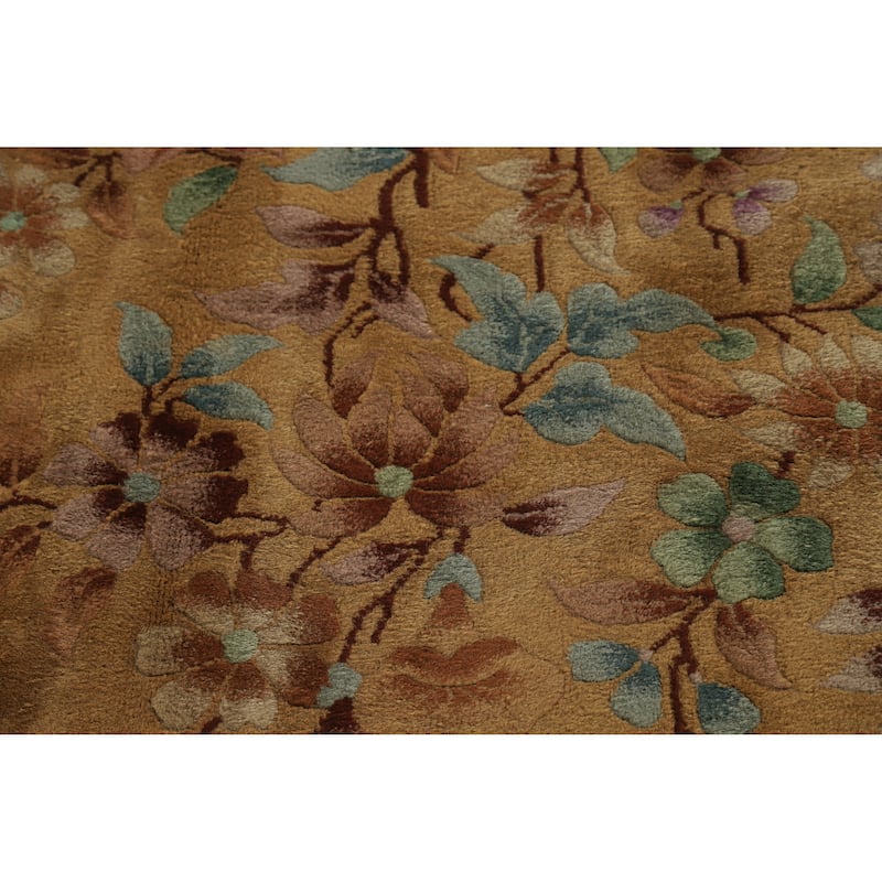 Vegetable Dye Vintage Art Deco Nichols Chinese Large Wool Carpet - 11'10" x 17'9"