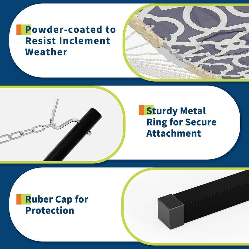 450 LBS Capacity, 2 Person Outdoor Hammock for Patio, Backyard, Garden, Beach