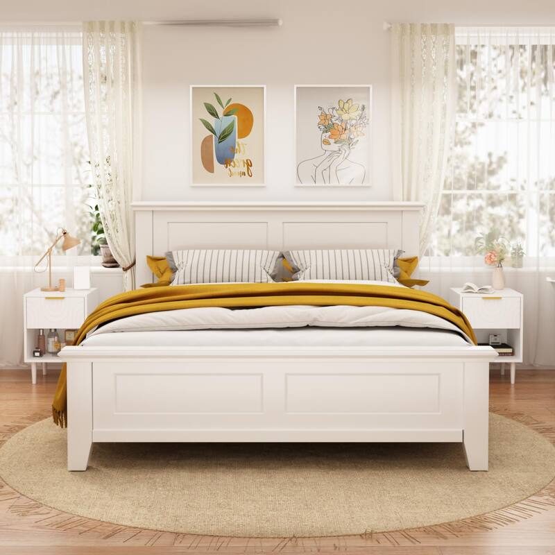 22.83'' H Modern White Nightstand with One Drawer and Open Shelf, Gold - Accented Handle, Ideal for Bedroom Decor